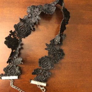 Black lace choker necklace